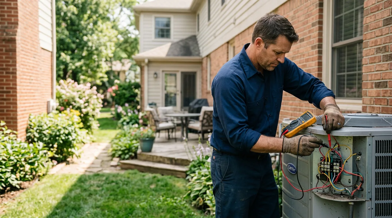 HVAC technician working near Carmen, OK